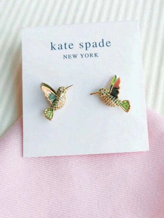 Kate Spade Dazzling Daisy Hummingbird Multicolor Stud Earrings Gold - Picture 1 of 2